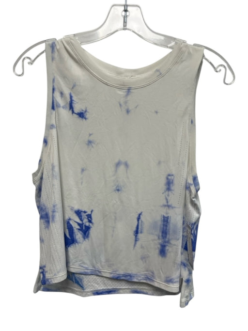 Lululemon Size Est S Blue & White No Fabric Tag Crew Neck Sleeveless Tie Dye Top Blue & White / Est S