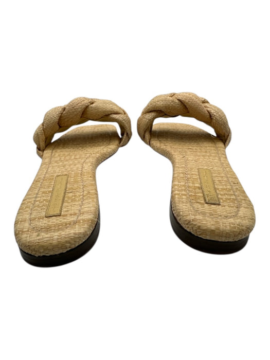 Loeffler Randall Shoe Size 9 Beige Raffia Braided Strap Mule Slide Flat Sandals Beige / 9