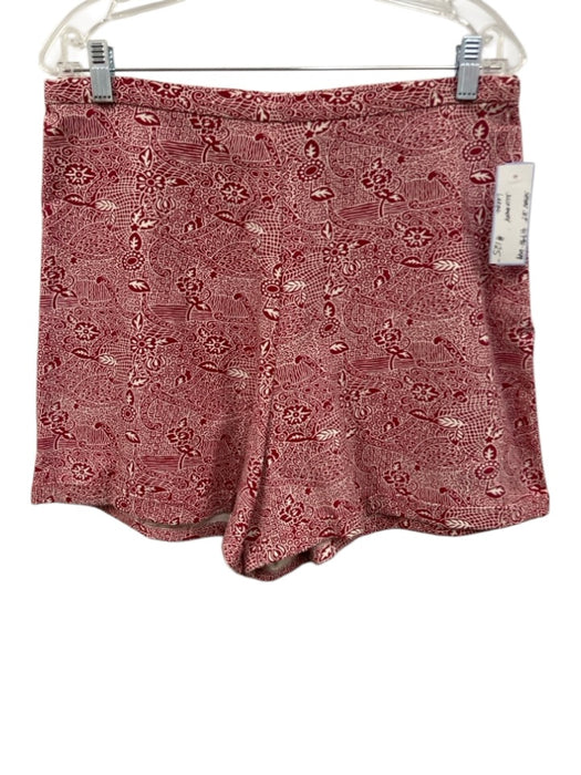 Julia Amory Size L Red & White Cotton Blend Sleeveless Abstract Print Short Set Red & White / L
