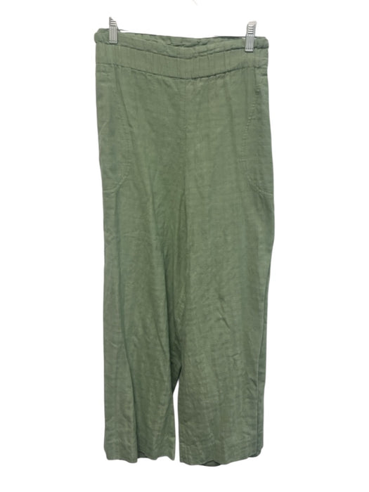 Mirth Size XL Sage green Cotton Elastic Waistband Paper Bag Waist Wide Leg Pants Sage green / XL