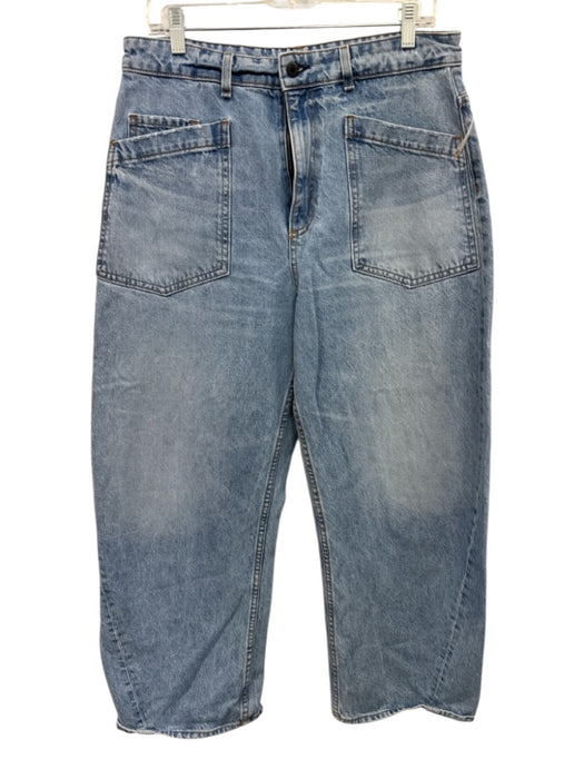 ASKK NY Size 32 Light Wash Cotton Wide Leg Pockets High Rise Jeans Light Wash / 32