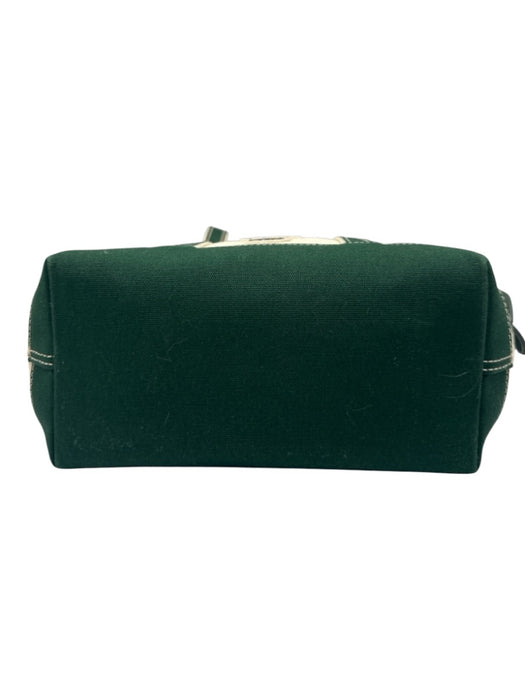 Polo Ralph Lauren Beige & Green Canvas Tote Zip Close Monogram Graphic Bag Beige & Green / M