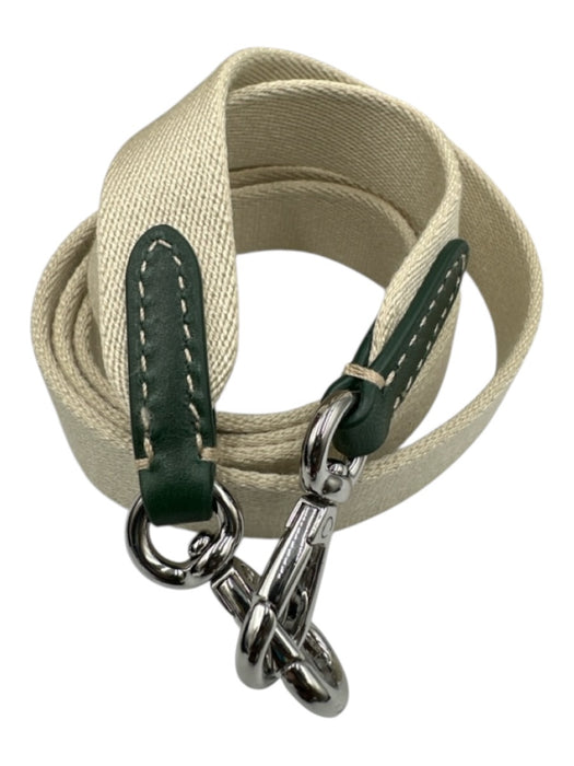 Polo Ralph Lauren Beige & Green Canvas Tote Zip Close Monogram Graphic Bag Beige & Green / M