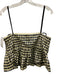 Ganni Size 38 Gold & Black Cotton & Polyester Checkered Sleeveless Pleats Top Gold & Black / 38