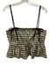 Ganni Size 38 Gold & Black Cotton & Polyester Checkered Sleeveless Pleats Top Gold & Black / 38