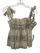 Ganni Size 34 Beige, Black & White Polyester Blend Plaid Sleeveless Gathered Top Beige, Black & White / 34