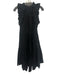 Ulla Johnson Size 2 Black Cotton Floral Embroidered Sleeveless Ruffle Trim Dress Black / 2