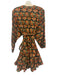 Rhode Resort Size XS Black, Orange & Green Cotton Floral Godet hem Dress Black, Orange & Green / XS