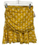 Veronica Beard Size 4 Yellow, White, Brown Cotton Blend Ruched Floral Skirt Yellow, White, Brown / 4
