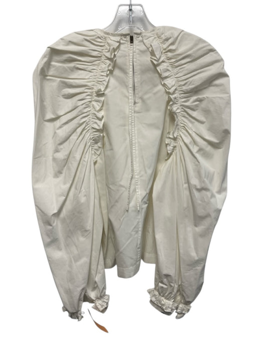 Ulla Johnson Size 0 White Cotton Long puff sleeve Ruffles Back Zip Top White / 0