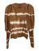 Ulla Johnson Size Small Brown & White Cotton Long puff sleeve Tie Dye Top Brown & White / Small