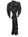 Mille Resort & Travel Size XXS Black, Brown, Blue Cotton Long Sleeve Midi Dress Black, Brown, Blue / XXS