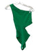 Maje Size 1 Green Viscose One Shoulder Crochet Trim Snap Closure Bodysuit Green / 1