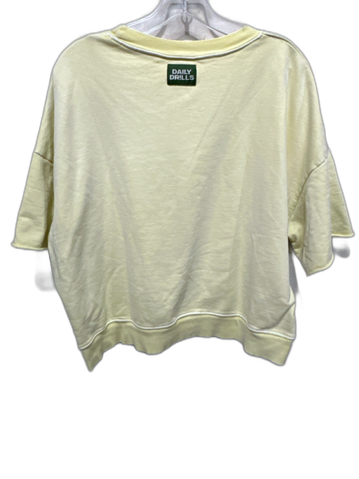 Daily Drills Size XS/S Light Yellow Cotton Short Sleeve Sweatshirt Sweater Light Yellow / XS/S