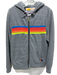 Aviator Nation Size L Gray & multi Cotton Zip Up Stripes Hoodie Jacket Gray & multi / L