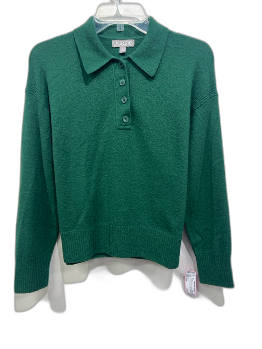J. Crew Size Small Forest Green Wool & Polyamide Blend Knit Collar Sweater Forest Green / Small