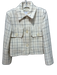 MNG Size Small Cream, Black & Gold Cotton & Wool Blend Tweed Windowpane Jacket Cream, Black & Gold / Small