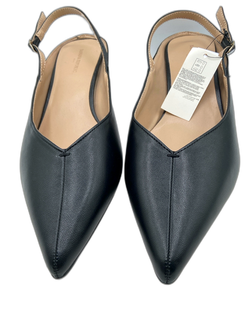 Banana Republic Shoe Size 9 Black Pointed Toe Slingback Kitten Heel Pumps Black / 9