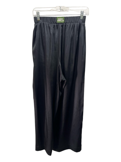 Daily Drills Size XS Black Polyester Elastic Waist Wide Leg Pants Black / XS
