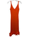 AMUR Size S Orange Viscose Blend Sleeveless Rib Knit Ruffles Midi Dress Orange / S