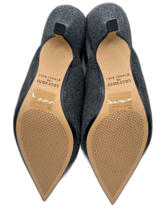 Gianni Bini Shoe Size 9 Gray Wool Felt Bow Slingback Kitten Heel Pumps Gray / 9