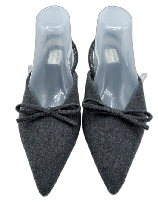 Gianni Bini Shoe Size 9 Gray Wool Felt Bow Slingback Kitten Heel Pumps Gray / 9