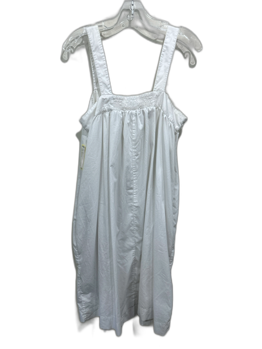 Lake Size Medium White Cotton Sleeveless Midi Nightgown Dress White / Medium