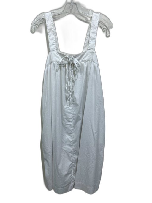 Lake Size Medium White Cotton Sleeveless Midi Nightgown Dress White / Medium
