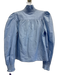 Love The Label Size XS Light Blue Cotton Ruffle Accent Mock Neck V Neck Top Light Blue / XS