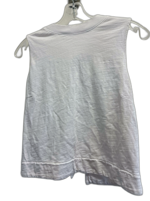 Nation Size S White Cotton Crew Neck Open Back Tie Strap Sleeveless Top White / S