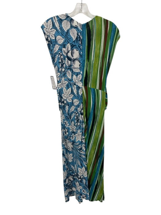 Diane Von Furstenberg Size S Blue, Green, Brown Viscose Multi print V Neck Dress Blue, Green, Brown / S
