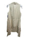 Tibi Size 4 Beige Cotton Collared Button Up Sleeveless Tie Waist Dress Beige / 4