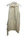 Tibi Size 4 Beige Cotton Collared Button Up Sleeveless Tie Waist Dress Beige / 4