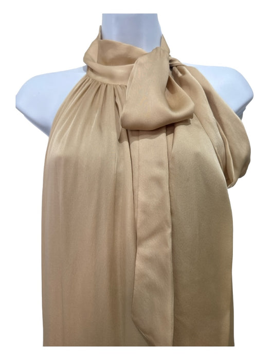 Zimmermann Size 0 Beige Silk High Tie Neck Sleeveless Drop Waist Maxi Dress Beige / 0