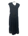 Free People Size S Black Viscose Sleeveless Embroidered Midi Lace Dress Black / S