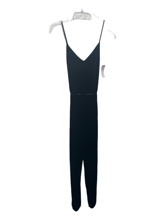 Rag & Bone Size 2 Black Viscose & Silk Spaghetti Strap Straight Leg Jumpsuit Black / 2