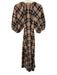 Staud Size M Beige, Black & White Cotton Plaid Button Front Dress Beige, Black & White / M