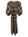 Staud Size M Beige, Black & White Cotton Plaid Button Front Dress Beige, Black & White / M