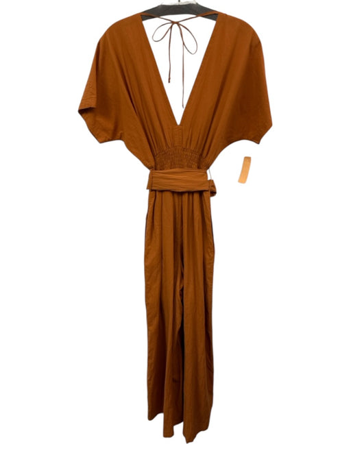 Cleobella Size S Clay Orange No Fabric Tag Short Dolman Sleeve V Neck Jumpsuit Clay Orange / S