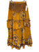 Love The Label Size S Yellow, Brown & White Cotton Elastic Waistband Midi Skirt Yellow, Brown & White / S