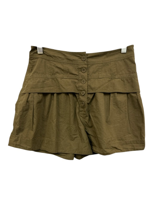 Ulla Johnson Size 4 Olive Green Cotton High Rise Button Fly A line Shorts Olive Green / 4