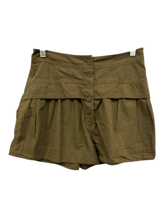 Ulla Johnson Size 4 Olive Green Cotton High Rise Button Fly A line Shorts Olive Green / 4