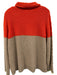 Lisa Todd Size L Beige & Orange Wool & Cashmere Ribbed Knit Color Block Sweater Beige & Orange / L