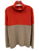 Lisa Todd Size L Beige & Orange Wool & Cashmere Ribbed Knit Color Block Sweater Beige & Orange / L