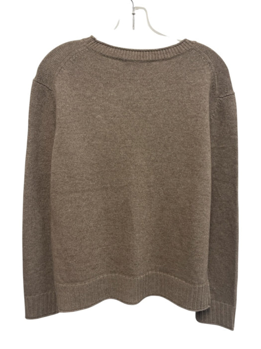 Jenni Kayne Size XS Brown Cashmere Long Sleeve V Neck Knit Ribbed Sweater Brown / XS
