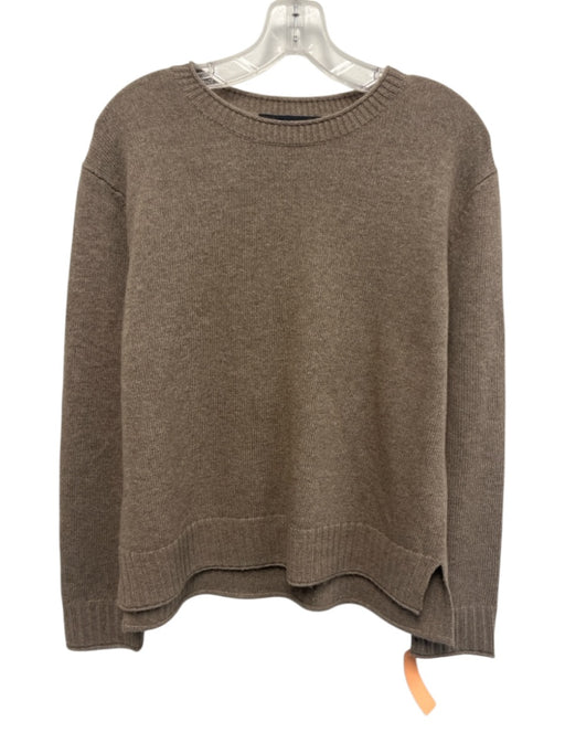 Jenni Kayne Size XS Brown Cashmere Long Sleeve V Neck Knit Ribbed Sweater Brown / XS