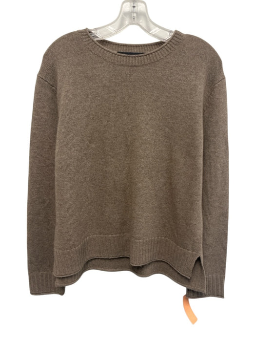 Jenni Kayne Size XS Brown Cashmere Long Sleeve V Neck Knit Ribbed Sweater Brown / XS