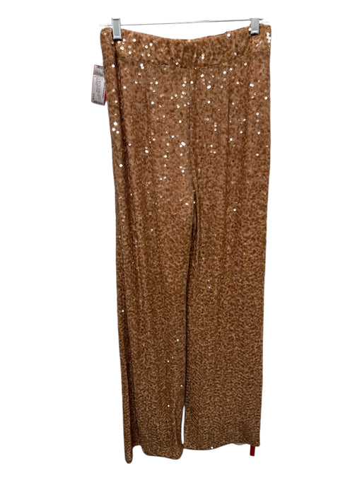 Sachin & Babi Size 6 Light Brown Polyester Sequined Elastic Back Side Zip Pants Light Brown / 6