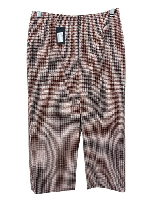 Maje Size 36 Brown & Cream Cotton & Wool Blend Tweed Houndstooth Skirt Brown & Cream / 36