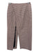 Maje Size 36 Brown & Cream Cotton & Wool Blend Tweed Houndstooth Skirt Brown & Cream / 36